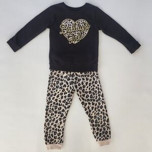 Black and Leopard Print Toddler Outfit